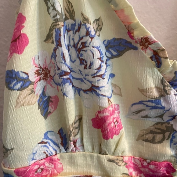 “Vintage Forever 21 Y2K Floral Midi Dress | Green Button Down Ruffle Slip Lined - Picture 7 of 8